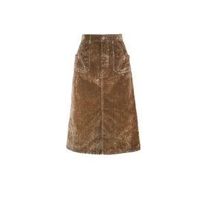 See by Chloe Zip-detailed cotton-blend crushed-velvet skirt